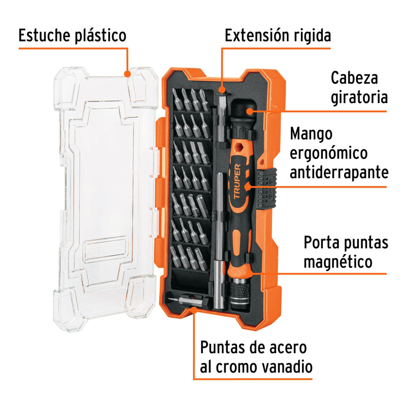Destornillador de Joyero con 30 Puntas y Extensión, Truper